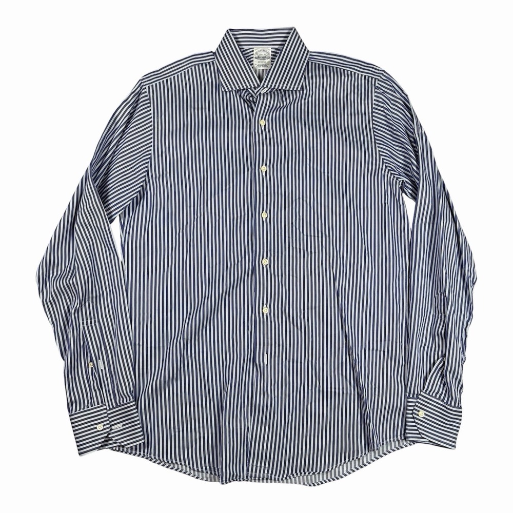 VTG Brooks Brothers Makers Shirt Men 15.5 35 Regent Egyptian Made USA Striped
